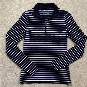 Lohla Black, White & Purple Striped Quarter-Zip Pullover